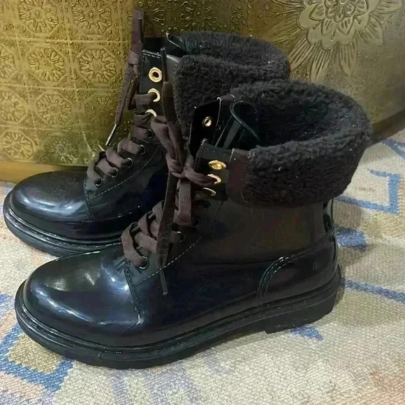 See by Chloe Brown Rubber Rain Boots sz 10 - Picture 6 of 11